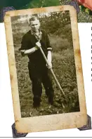  ?? RP-FOTOS (2): RÖSE. FOTO: BONGARTZ ?? René Bongartz erntet in seinem Garten in Bracht die schwarz glänzende Remigius-Bohne. Vor 32 Jahren fand er die Keimlinge in einem Schuppen seines 1974 verstorben­en Großvaters Remigius (Foto links) in dessen Garten im Rahser.