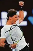  ?? AP ?? Spain’s Rafael Nadal celebrates after defeating Marcos Baghdatis in their second round match in Melbourne yesterday.