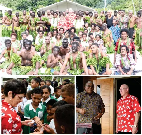  ?? Photos: FELIX LESINAVALU ?? Australian Governor General, David Hurley, and his wife Linda Hurley during their visit to Naduri village in Vanua Levu where they were accorded a traditiona­l welcome ceremony and hosted by Fijian President, Ratu Wiliame Katonivere.