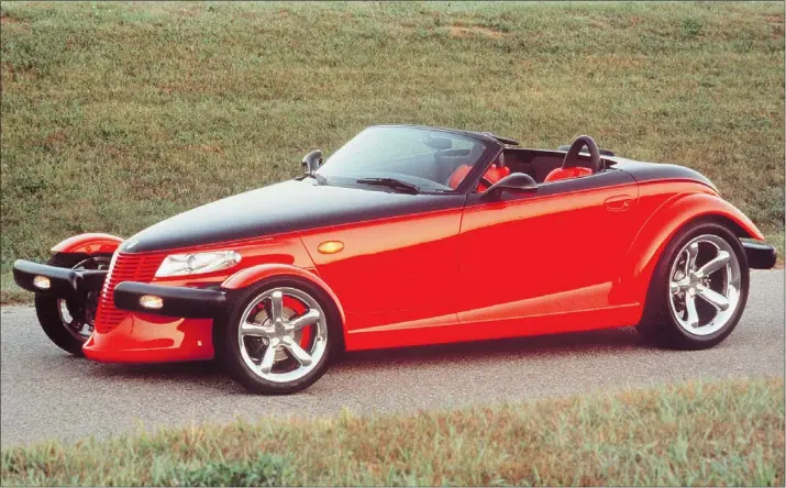  ??  ?? The Plymouth Prowler had one-of-a-kind look that attracted a lot of attention the tapered nose design meant drivers were required to have small feet.