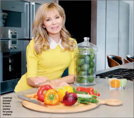  ??  ?? Inspiring: Annabel Karmel is now a mentor for young mothers