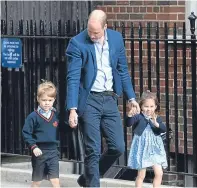  ??  ?? William with Prince George and Princess Charlotte