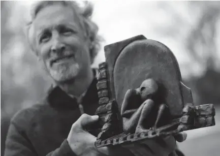  ??  ?? Rick Wienecke with Unknown Child sculpture he created for planned DeSoto memorial. STAN CARROLL/THE COMMERCIAL APPEAL