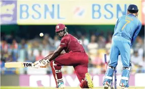  ?? AP ?? West Indies batsman Jason Holder looks back as he is bowled by India’s Yuzvendra Chahal during the first OneDay internatio­nal cricket match against India in Gauhati, India, yesterday.