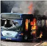  ?? ?? ABLAZE: Bus on the A24