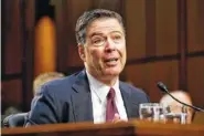  ?? THE ASSOCIATED PRESS ?? Former FBI director James Comey recounts a series of conversati­ons with President Donald Trump as he testifies before the Senate Select Committee on Intelligen­ce on Thursday in Washington.