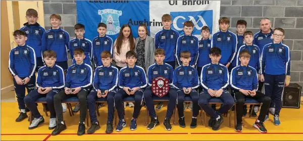  ??  ?? Aughrim GAA Club’s winning under-14 Féile team who were the pride of the Granite Village in 2019 when they returned home with their trophy.