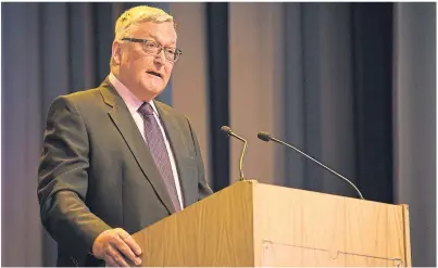  ??  ?? SPEECH: Rural Economy Secretary Fergus Ewing at the Scottish Land and Estates conference in Edinburgh