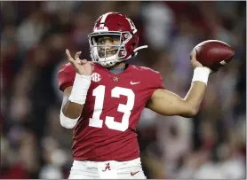  ?? TODD KIRKLAND – GETTY IMAGES ?? Alabama quarterbac­k Tua Tagovailoa reportedly had a very poor result on the Wonderlic test handed out to prospects at the NFL scouting combine.