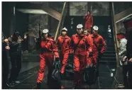  ?? (Netflix/Jung Jaegu) ?? Jeon Jong-seo (from left) plays Tokyo, Hyun-woo Lee is Rio, Yoonju Jang is Nairobi, Park Hae-soo is Berlin, Won-jong Lee is Moscow and Kim Ji-hoon is Denver in “Money Heist: Korea — JEA.”