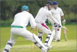  ?? Picture: Gary Browne FM4320656 ?? Mersham Sports’ Kyle McAlister at the crease against Shooters Hill on Saturday