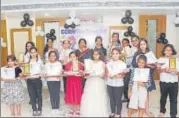  ??  ?? Winners of CCBW Chess Princes Tournament pose with trophies in ▪Lucknow.