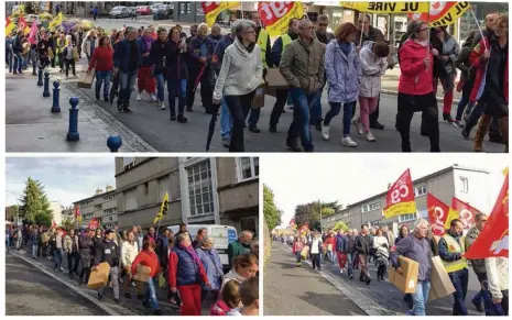  ??  ?? Près de 200 manifestan­ts se sont regroupés à Vire.