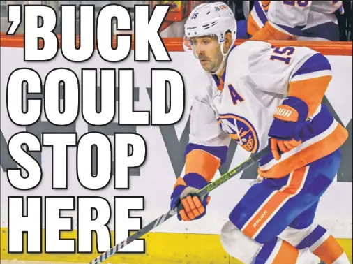  ?? Getty Images ?? NEARING THE END? With his contract expiring at the end of the season, 36-year-old Cal Clutterbuc­k is aware that the clock is ticking on his career. “If it ended today then, aside from winning a Stanley Cup, I feel like I’ve put everything I had into it,” he said.