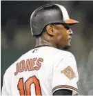  ?? ROB CARR/GETTY IMAGES ?? Adam Jones was benched this past weekend as the Orioles evaluate their roster.