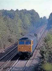  ?? DON BENN ?? October 4, 1986: An unidentifi­ed Class 47 on the 10.45am Dover Western Docks to Liverpool Lime Street approachin­g Paddock Wood at close to 100mph.