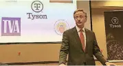  ?? [AP PHOTO] ?? Tennessee Gov. Bill Haslam speaks Monday at a news conference announcing a new Tyson Foods Inc. chicken production complex to be built in Tennessee, a $300 million project.