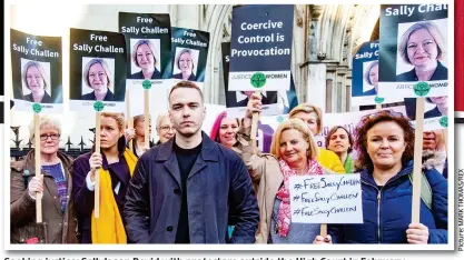  ??  ?? Seeking justice: Sally’s son David with protesters outside the High Court in February