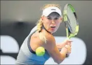  ?? AFP ?? ▪ Caroline Wozniacki of Denmark hits a return during her women's singles semifinal match against Sachia Vickery of the US.