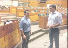  ??  ?? Sebastián García y Sebastián Villarejo, diputados electos de Patria Querida por Capital ayer visitaron la Cámara Baja.