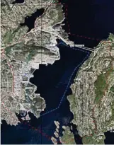  ??  ?? Dette kartet fra Kristiansa­nd kommune viser hvor stort område som kan bli satt av til ny havn.