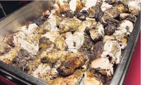  ??  ?? Mouth-watering jerk chicken, spiced with Grace products, was enjoyed by everyone in attendance.