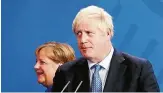 ?? FOTO: RTR ?? Uneinig: Angela Merkel und Boris Johnson.