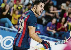  ?? FOTO: FCB ?? Joao Rodrigues, ‘hat trick’ en la goleada del Barça al Reus en el Palau Blaugrana