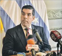  ?? JIMMY NEGRETE / EXPRESO ?? Declaració­n. Ledesma, en su primera rueda de prensa como gobernador.