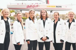  ??  ?? GIRL POWER: Skipper Stacey Jackson (3rd from right) with her Wild Oats X crew.