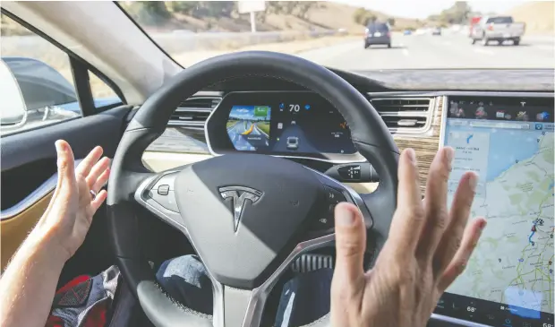  ?? DAVID PAUL MORRIS / BLOOMBERG ?? Senators Richard Blumenthal and Ed Markey, both Democrats, wrote in a letter to FTC chair Lina Khan on Wednesday that Tesla “has repeatedly overstated the capabiliti­es of its vehicles” when it comes to marketing its driver assistance systems.