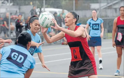  ?? Photo: KRIS DANDO ?? – Tash Marsters KBJ 1 centre Tia Rameka lets the ball go under pressure during her team’s big win over Kahurangi last season.