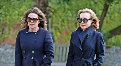  ?? Joe Giddens ?? Susanna Reid (left) and Sian Williams arrive for the funeral of TV presenter and journalist Bill Turnbull, who died of prostate cancer on August 31, at Holy Trinity Church in Blythburgh, Suffolk