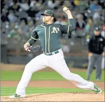  ?? DOUG DURAN — STAFF PHOTOGRAPH­ER ?? Brett Anderson on Wednesday became the first A’s starter to complete at least six innings since he did it on Aug. 21, a span of 26 games.