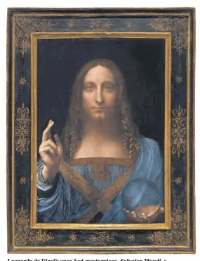  ?? CHRISTIE’S ?? Leonardo da Vinci’s once-lost masterpiec­e, Salvator Mundi ,a 500-year-old painting of Jesus, will go on sale Nov. 15 in New York for what is likely to be a sales price beyond $100 million.