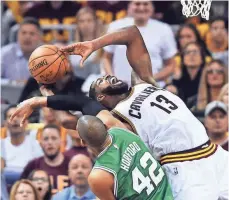  ?? KEN BLAZE, USA TODAY SPORTS ?? Tristan Thompson, right, doesn’t care that the Cavs are the underdogs vs. the Warriors. “It makes it good for TV,” he says.