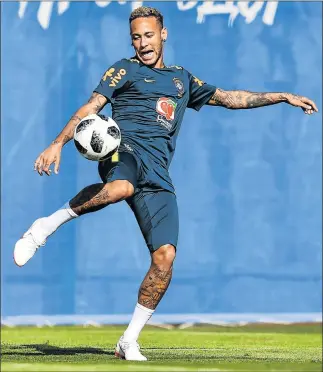  ?? Picture: AFP ?? ON A BALANCING ACT: Brazil forward Neymar, getting in some needed training at the Yug Sport Stadium in Sochi, will be expected to deliver the goods in tonight’s clash against Serbia