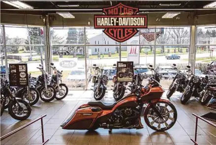  ?? BLOOMBERG PIC ?? United States motorcycle brand Harley-Davidson is looking to expand its presence in the Asia-Pacific market by building an assembly facility in the Rayong Province in Thailand.