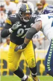  ?? GENE J. PUSKAR/AP ?? Cameron Heyward (97) and the Steelers’ defense have allowed 61 points in two games so far in 2019.