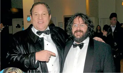  ?? PHOTO: GETTY IMAGES ?? Sir Peter Jackson and Harvey Weinstein. Jackson says he won’t work with the Hollywood mogul.