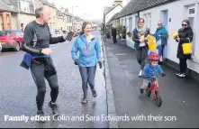  ??  ?? Family effort Colin and Sara Edwards with their son