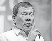  ?? EPA ?? Rodrigo Duterte of the Philippine­s is known for his inflammato­ry rhetoric and hard line against crime.