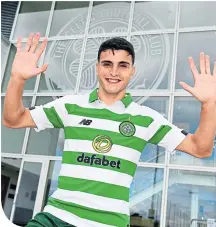  ??  ?? Mohamed Elyounouss­i at Lennoxtown yesterday