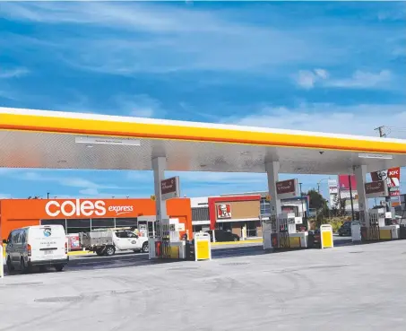  ??  ?? The Coles Express service station at the Servico on Olsen retail centre in Southport.
