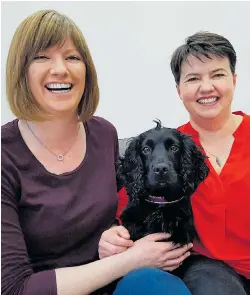  ??  ?? Ruth Davidson, right, with partner Jen Wilson and dog Wilson