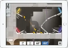  ??  ?? Bridge Constructo­r Portal resembles a high-tech version of Lemmings. Like the original Portal games it’s full of humorous moments, but not all hit home.