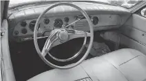  ??  ?? The sporty interior in Barney Vinegar’s 1958 Packard Hawk is just as stylish as its exterior design.