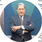  ??  ?? Foreign Minister Winston Peters has been invited to dinner by Chinese Ambassador to New Zealand Wu Xi.
