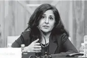  ?? Andrew Harnik / Associated Press ?? Neera Tanden’s withdrawal of her nomination marks the first high-profile defeat of one of President Joe Biden’s Cabinet nominees.