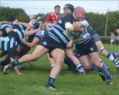  ?? Killorglin’s Mike Breen breaks away from the scrum in his team’s Munster J-League Division 3 game against Dungarvan ??